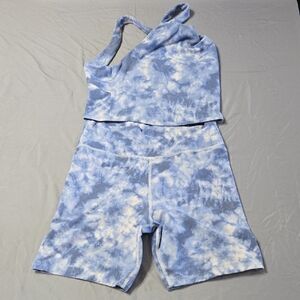 Abercrombie & Fitch Sz Med Blue Cloud Tank Top And Short Set